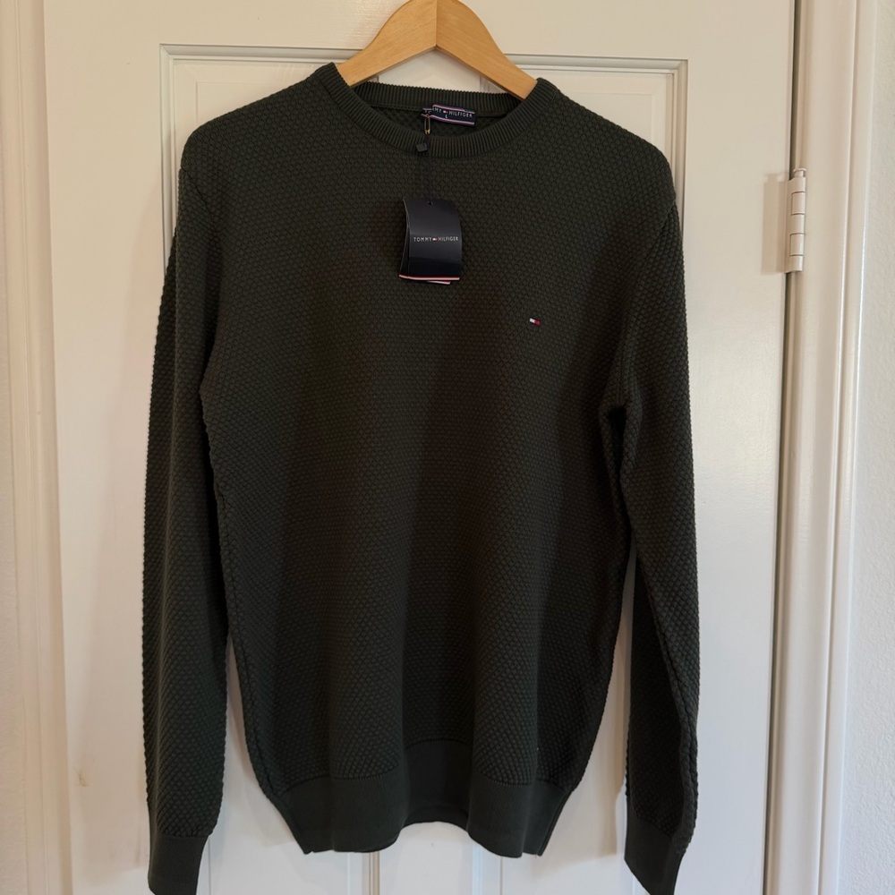 Tommy Hilfiger Men's Dark Green Crewneck Sweater